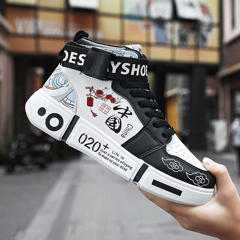 Autumn Children Brand Shoes Boys High Top Leather Kids