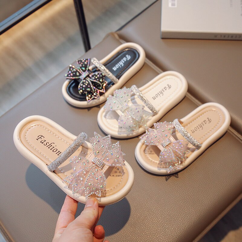 Toddler Girls Bow Rhinestones Cute Sandals