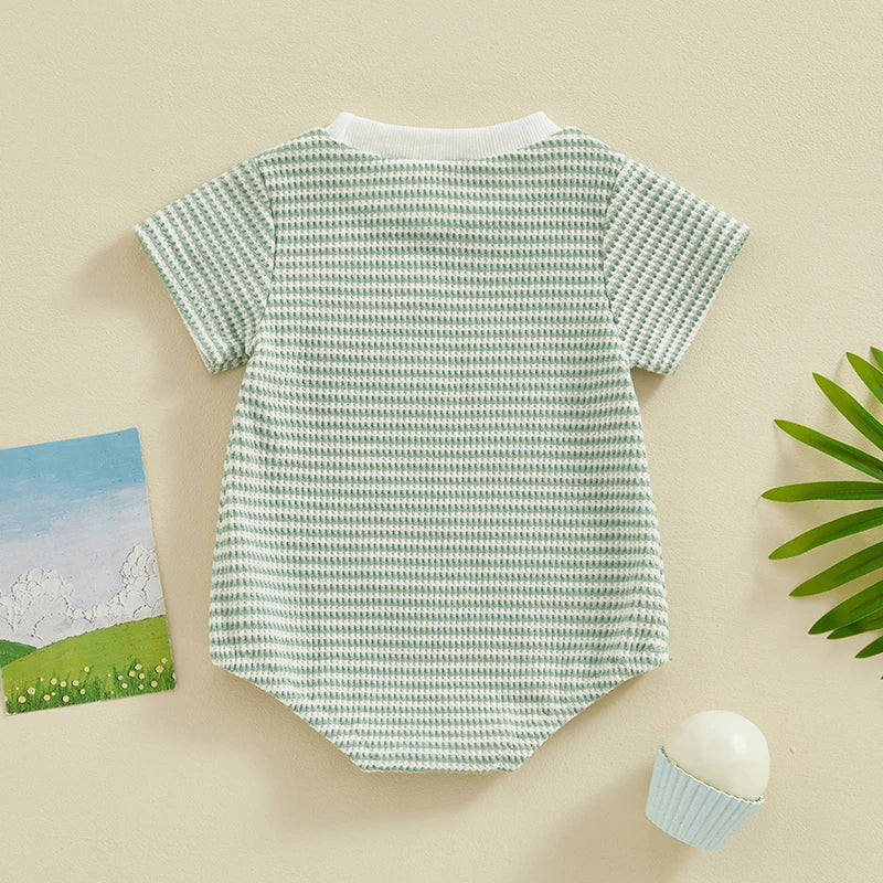 Darlin Baby Boy Summer Romper Colors Solid Striped Waffle