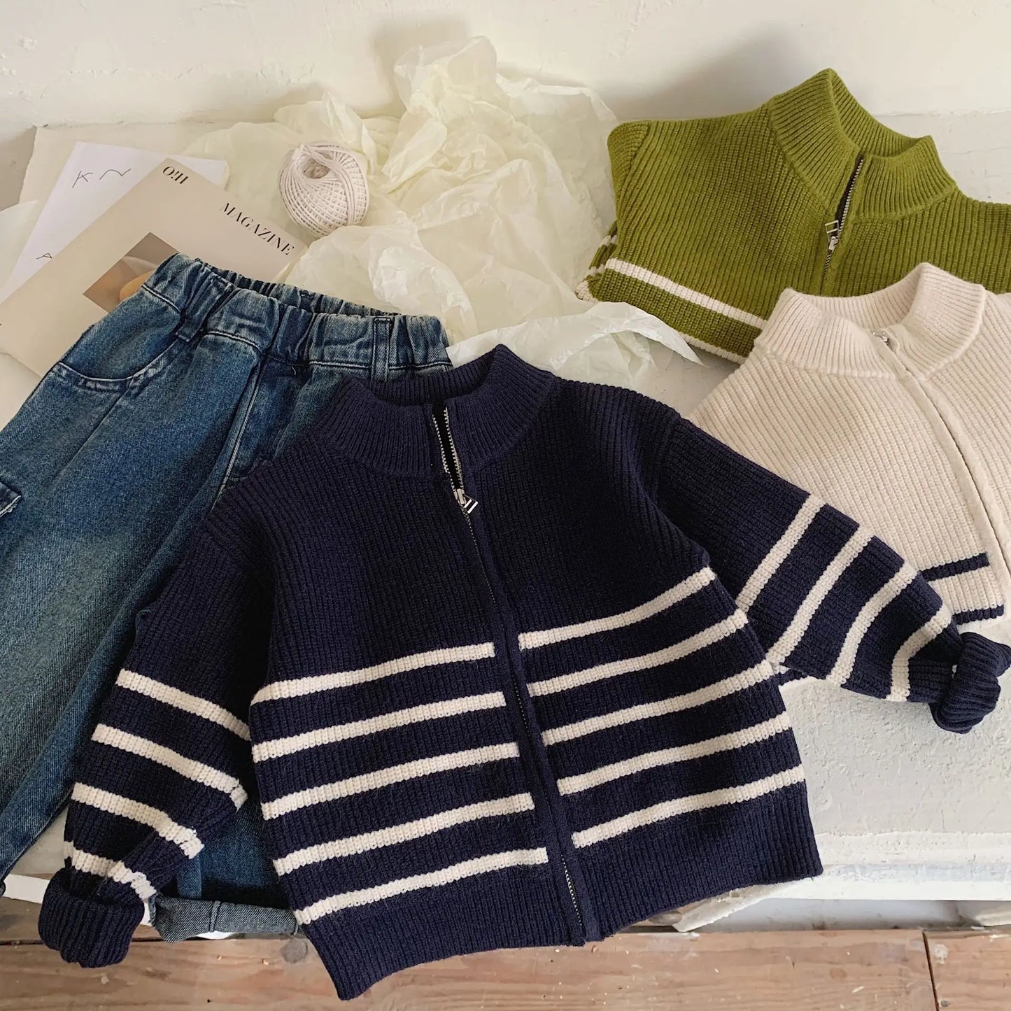 Juan Autumn New Kids Striped Sweater