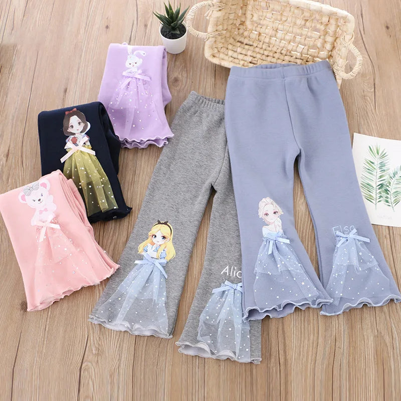 Anna Elsa Print Cotton Leggings