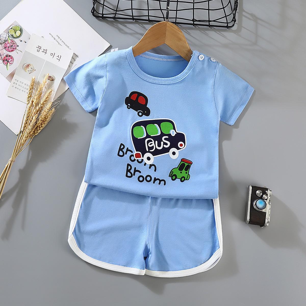 Steven Boys cartoon t-shirt and shorts set - GuGuTon