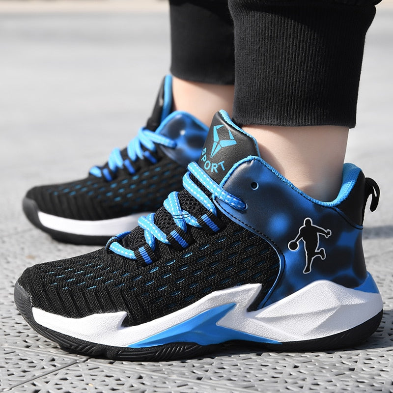 Boys Brand Mesh Basketball Shoes 8 Kids Sneaker - GuGuTon