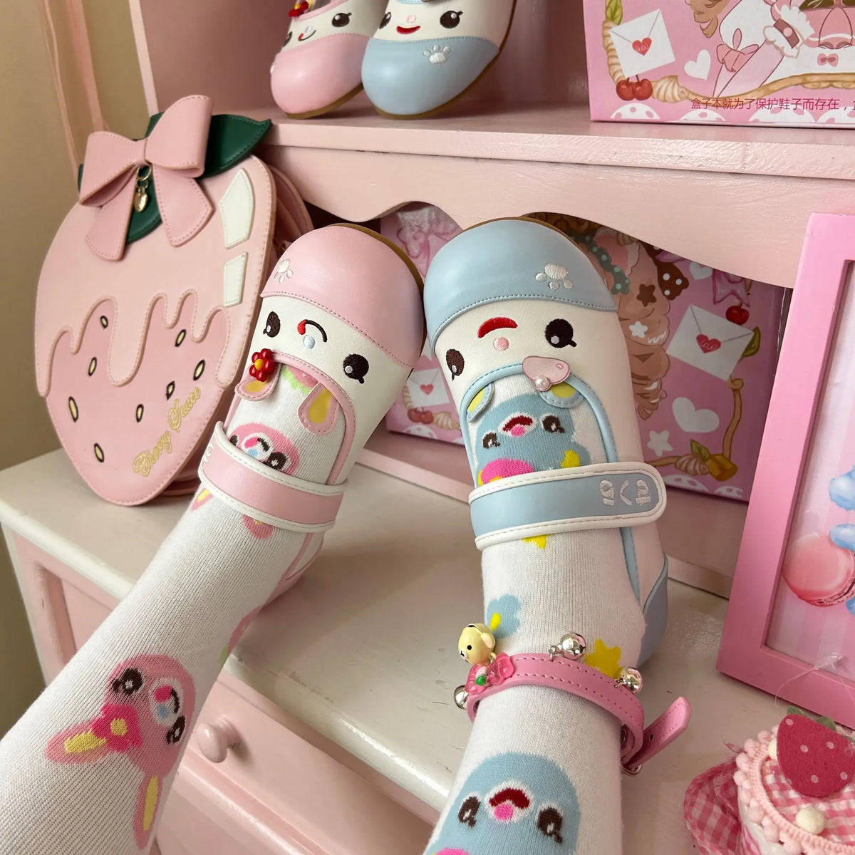 Summer Autumn New Sweet Girl Cute Indoor Round-toe Shoes Japanese Cartoon Mp Jojifuku Lolita Flat Shoes Y2k Accessories