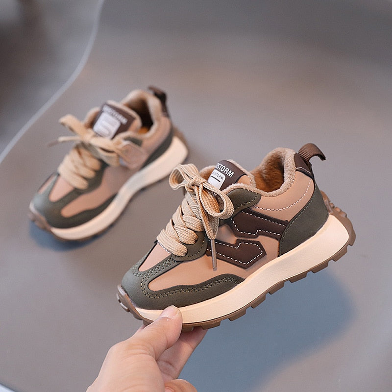 Winter New Boys Plush Sneakers For Kids Casual Sports Shoes Baby - GuGuTon