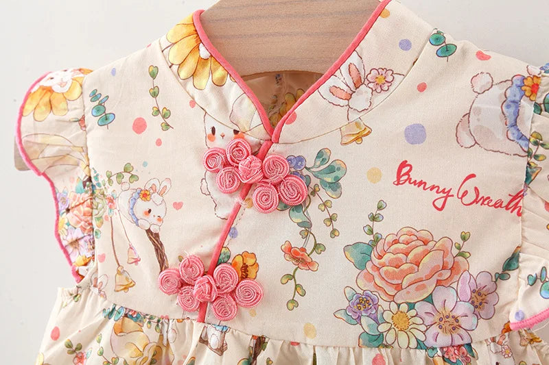 Summer Baby Girl's New Dress Sweet Little Rabbit Printed