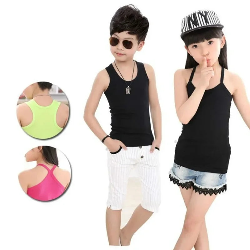 Laia T-shirts Children Summer Outfit Kid Girl Solid Clothes Cotton
