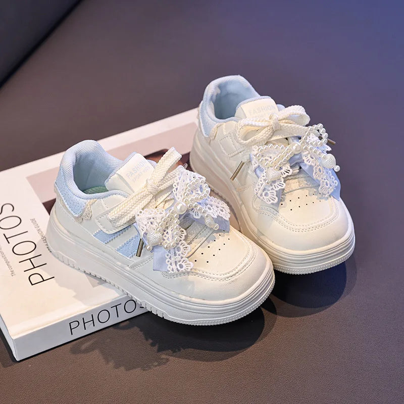 Girls Sports Shoes for Students Casual Shoes Princess Style Soft Bottom 2026 Brand New Children Tennis Shoes Breathable Non-slip