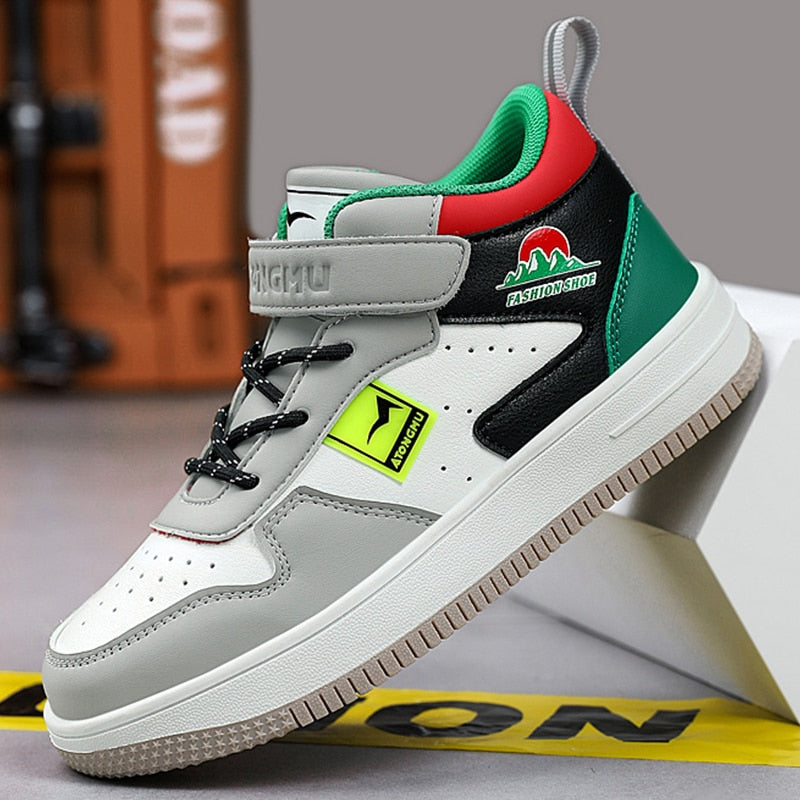 Breathable Kids Leather Shoes Outdoor Anti-slip Boys Running