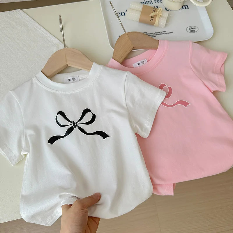 Vega Bow Children's Yankee Tops Baby Casual Korean Version