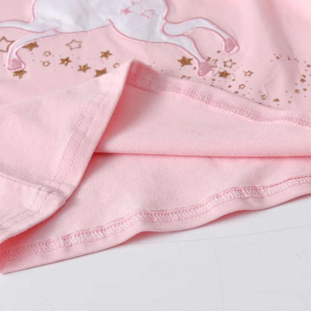 Elia Girls Unicorn Appliqued Cartoo Kids Cotton Casual Autumn
