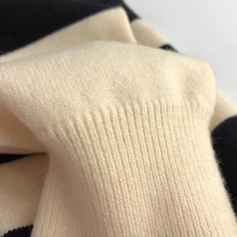 Richard Button Striped Polo Knit Sweater