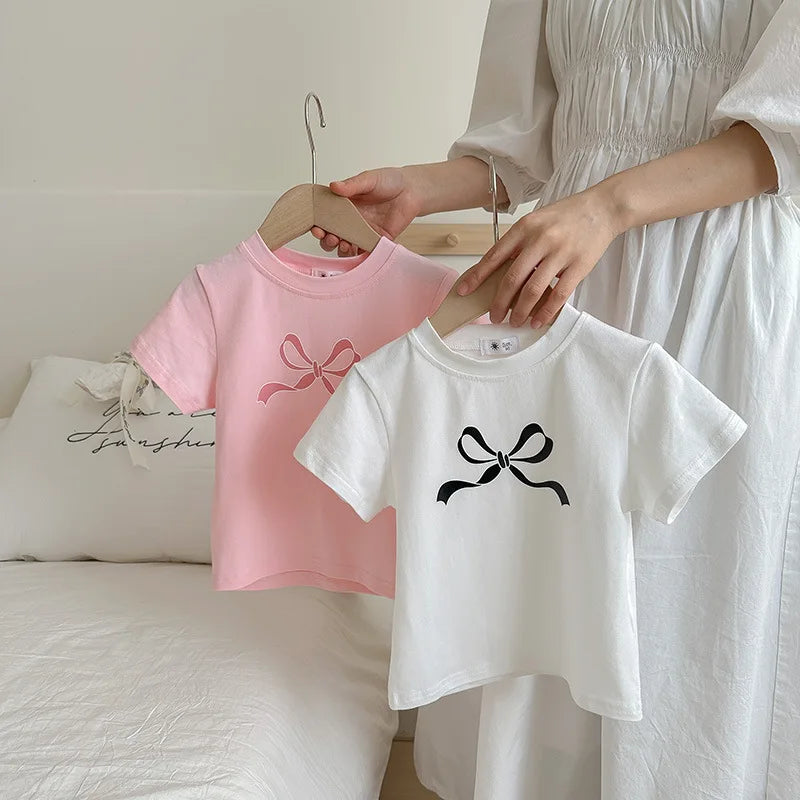 Vega Bow Children's Yankee Tops Baby Casual Korean Version