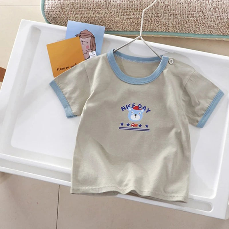 Adara Kids Clothes Summer Cartoon Tops Sleeve Clothes 