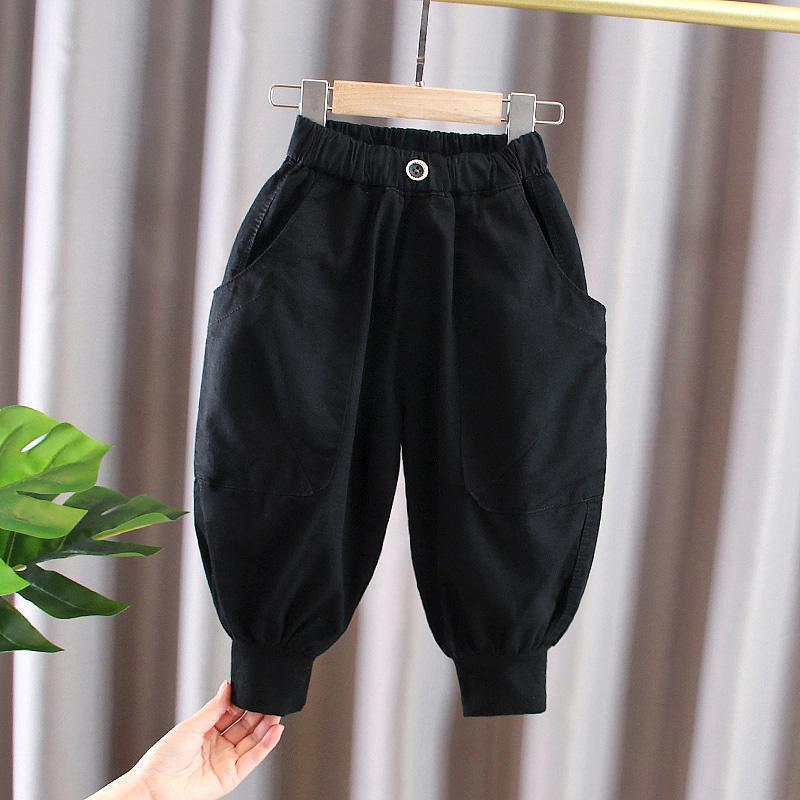 New Loose England Style Spliced Pocket Cotton Harem Wide Leg Trousers
