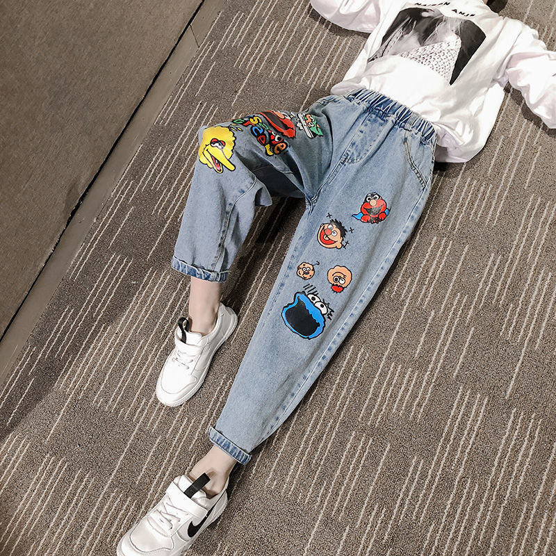 New Funny Head Medium Big Children's Casual Children's Clothing Pants