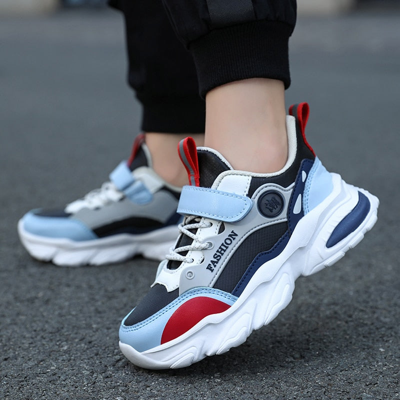 for Boys Leather Sneakers Children Breathable Comfort Sport Shoes - GuGuTon