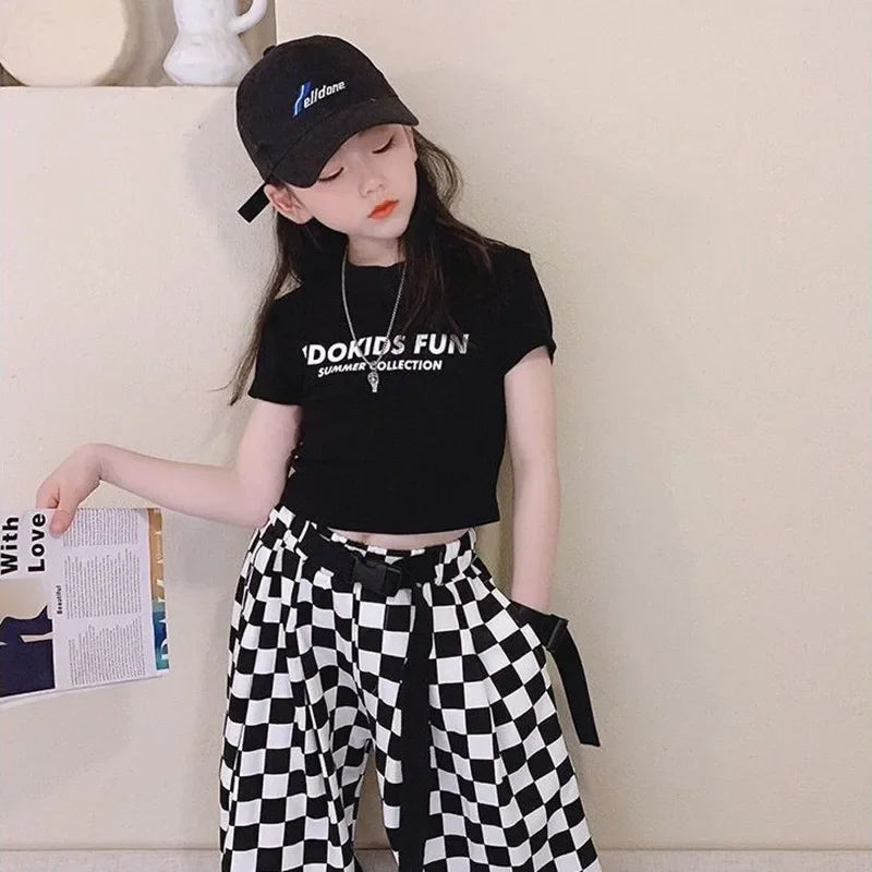 Irene Letter Tee Kids Crop Children Streetwear Clothes Fashion Solid