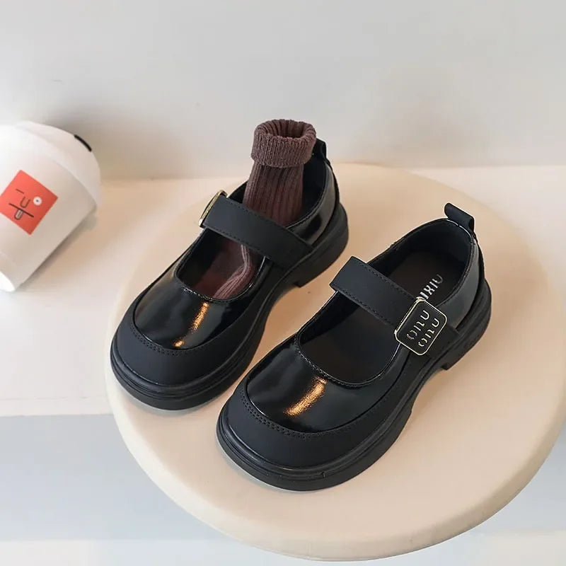 Girls Leather Shoes for School Party Wedding Fashion Elegant Children Mary Janes Pu Leather Loafers Princess Kids Moccasins