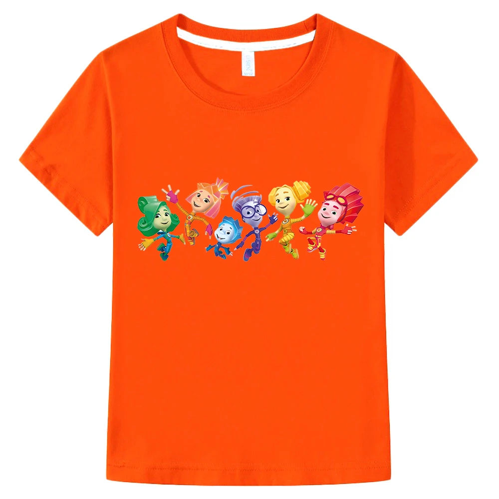 Lisandro Round Neck Loose Cute Print Tees