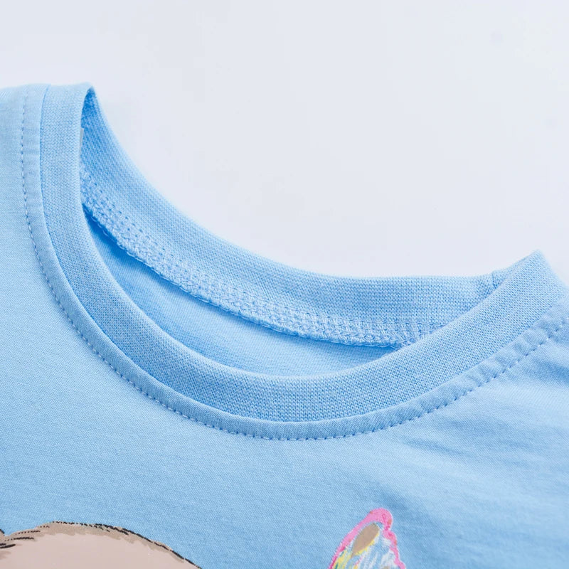 Nerea Lovely Rabbit Print Baby Girls Tees Summer Toddler