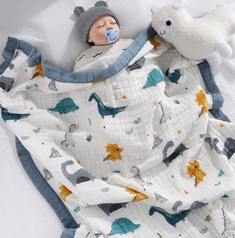 Emilio Cotton Baby Blankets, Breathable Wrap with Absorbent Softness