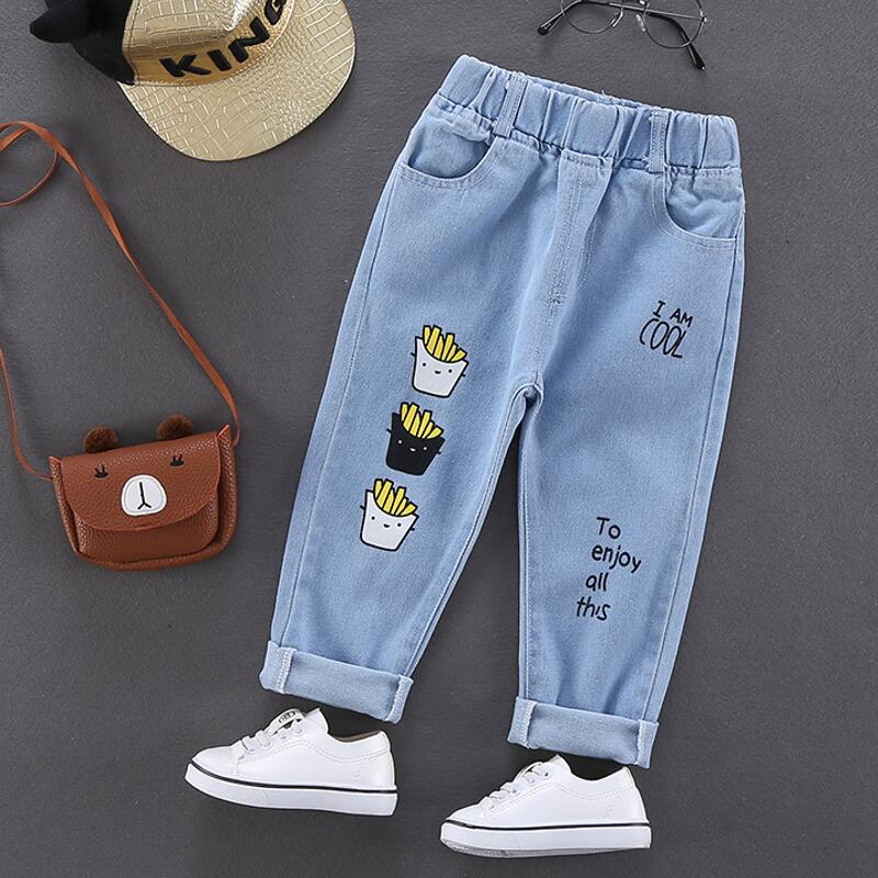 Roswil Children Clothes Cartoon Print Kids Cotton Casual Trousers