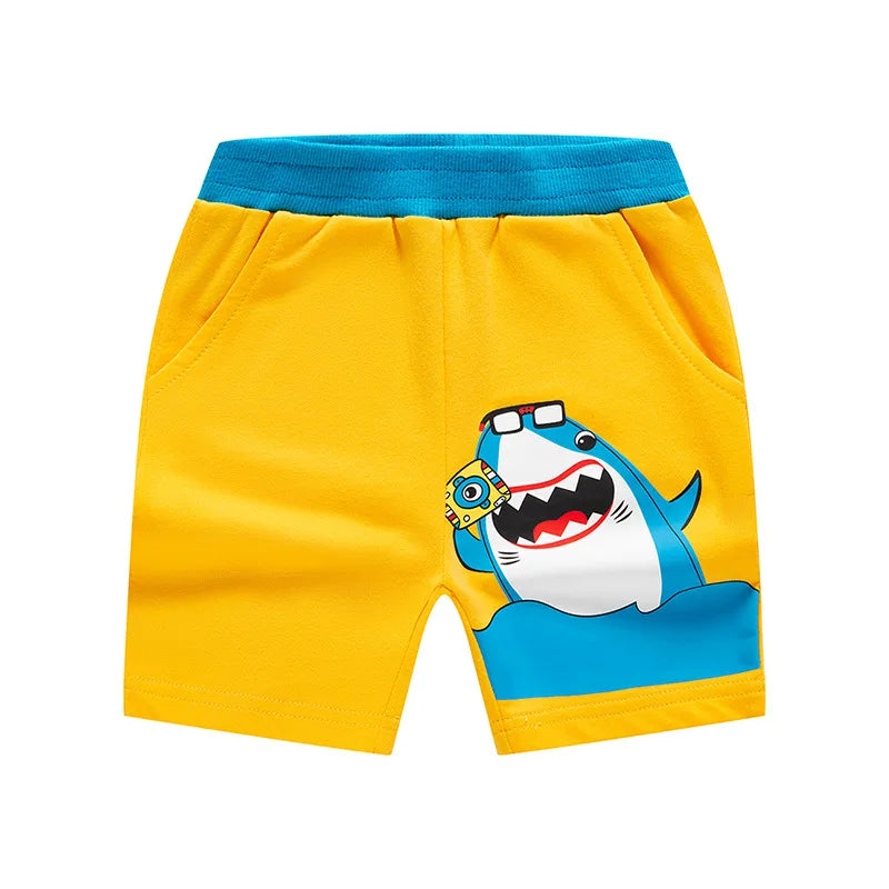 Geral Summer Boys Shorts Baby Cartoon Cute Shark Casual