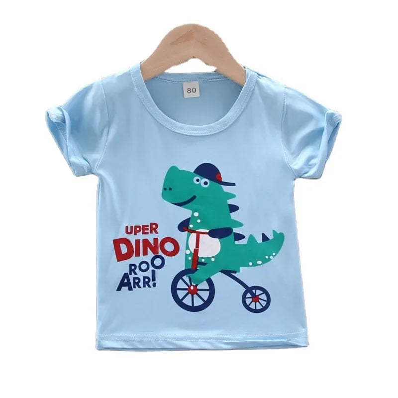 Sandro Boys Cartoon Cotton Short Sleeve T-Shirt
