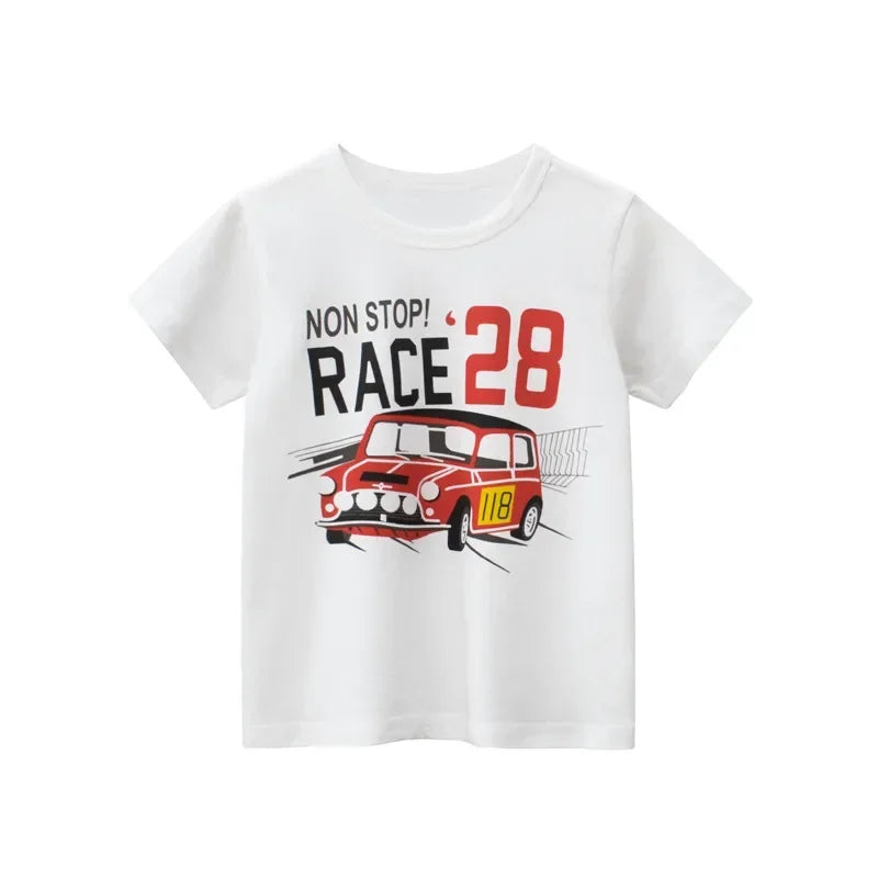 Melvin Cartoon Car Boys O-Neck Cotton Tees