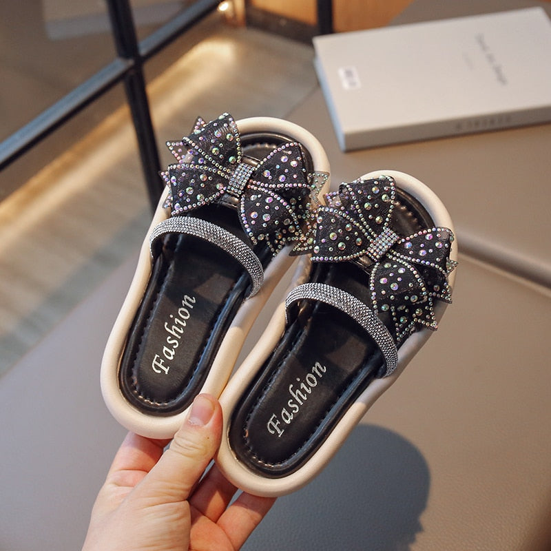 Toddler Girls Bow Rhinestones Cute Sandals