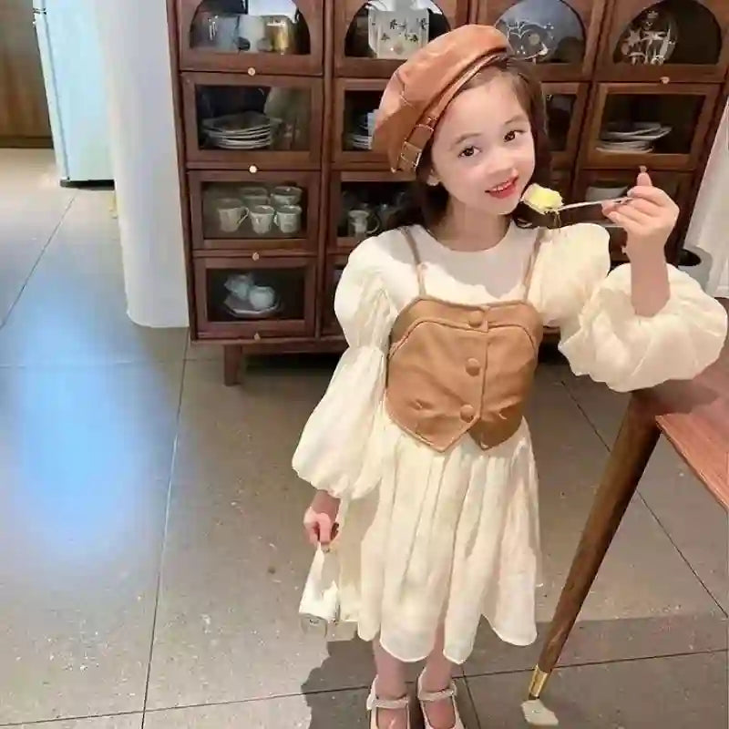 Rhea Girls Autumn Dresses - Vest and Long Sleeve Set
