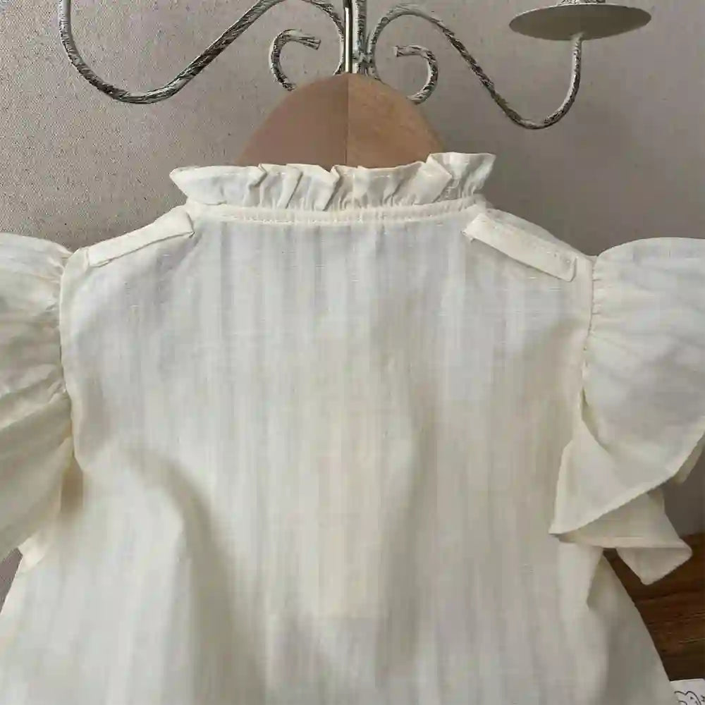 Daniela Ruffles Lace Collar Sleeveless Tops