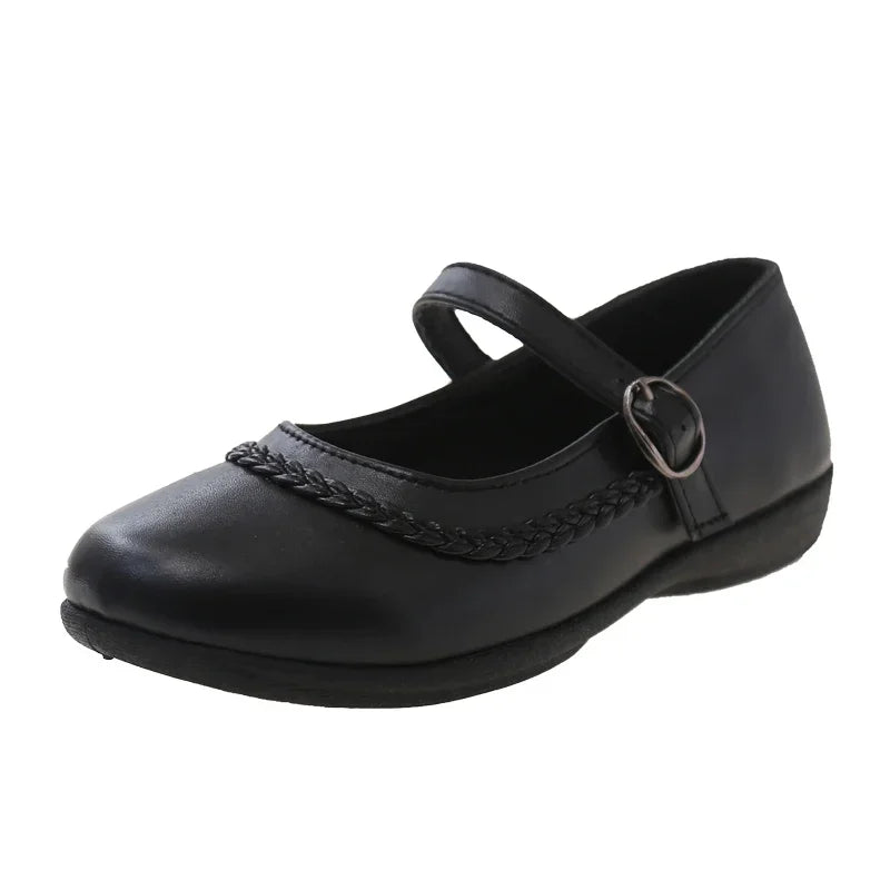 2024 Children Leather Shoes for Girls Spring New Fashion Korean Style Soft Bottom Anti-slippery Versatile Chic Princess Shoes