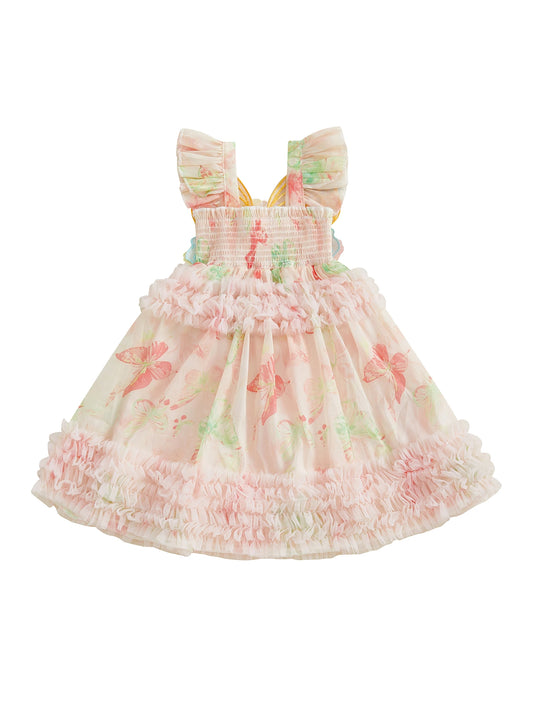 Toddler Girls Butterfly Print Dress for Summer Fashion