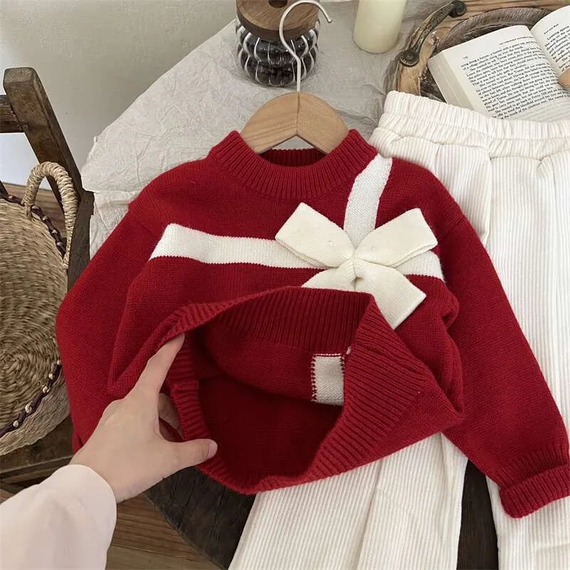 Raul Cotton Bow Infant Toddler Sweater