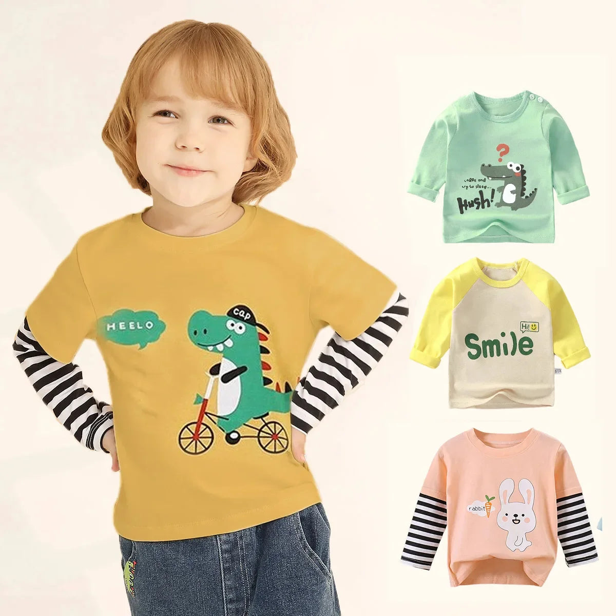 Daniel Cartoon Long Sleeve Baby Clothing Cotton Sweater