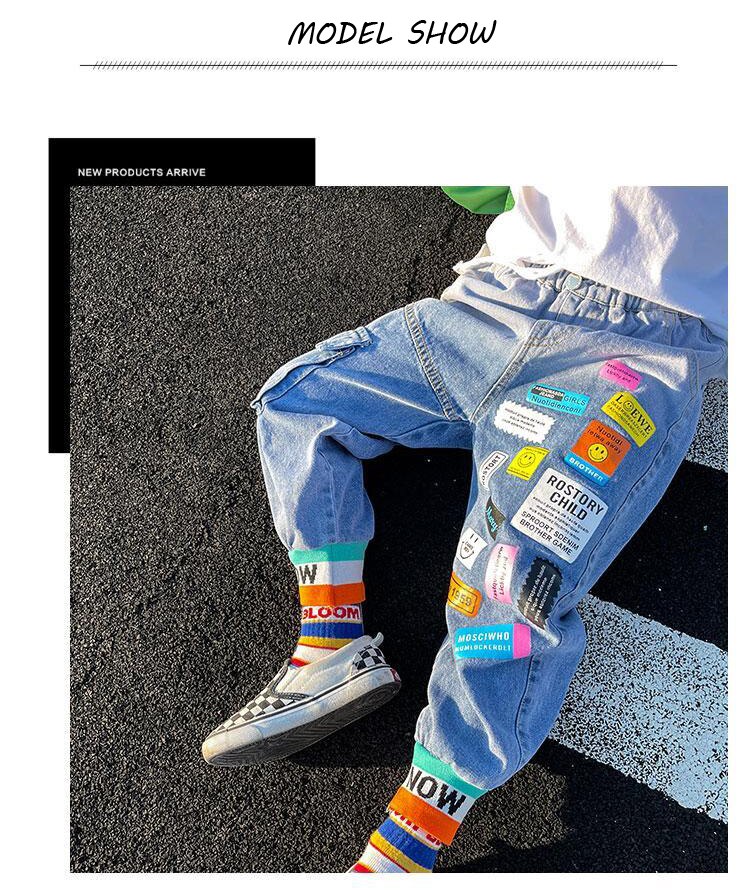 Vladi New Fashion Patchwork Teen Boy Clothes Kids Denim
