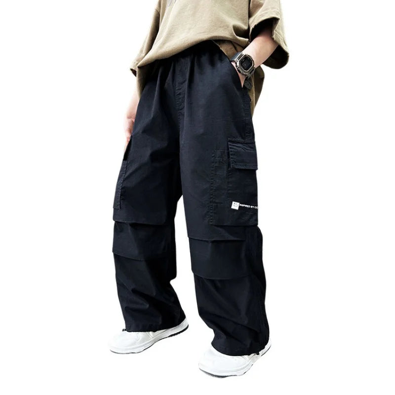Manuel Solid Black Long Kids Clothing Fashion Breathable