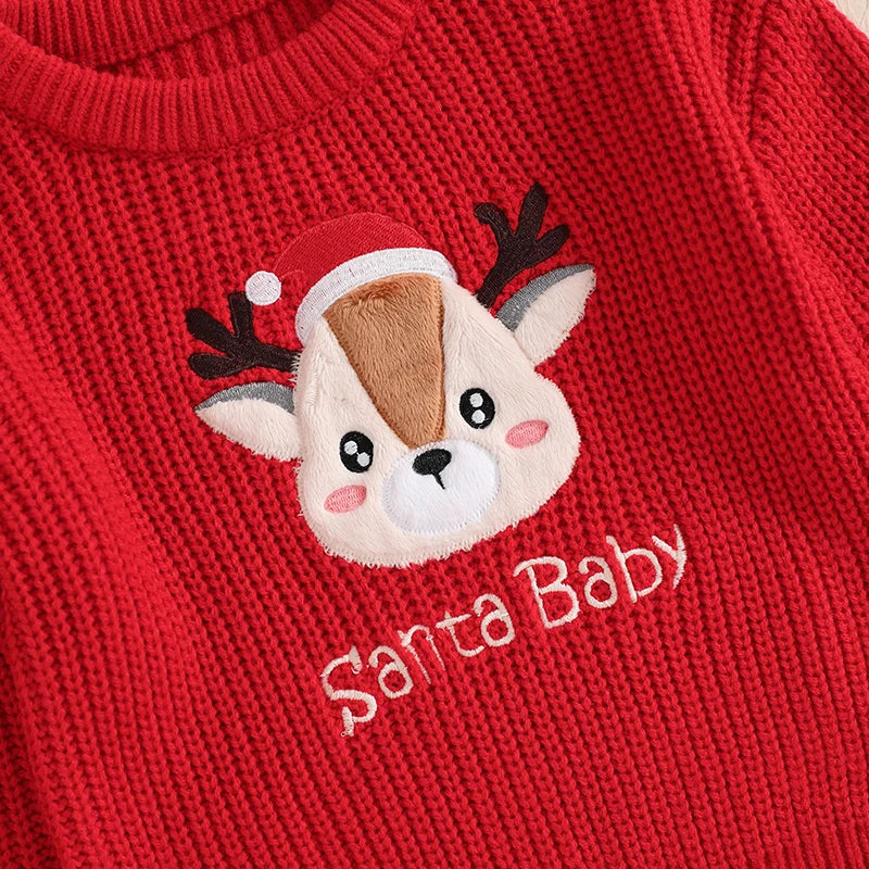 Jeison Reindeer Pattern Crew Neck Sweater