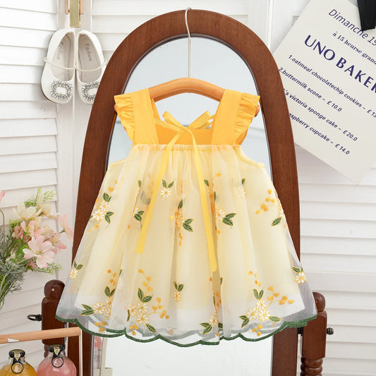 Baby Girl Princess Dress - Summer Floral Chiffon Sleeveless