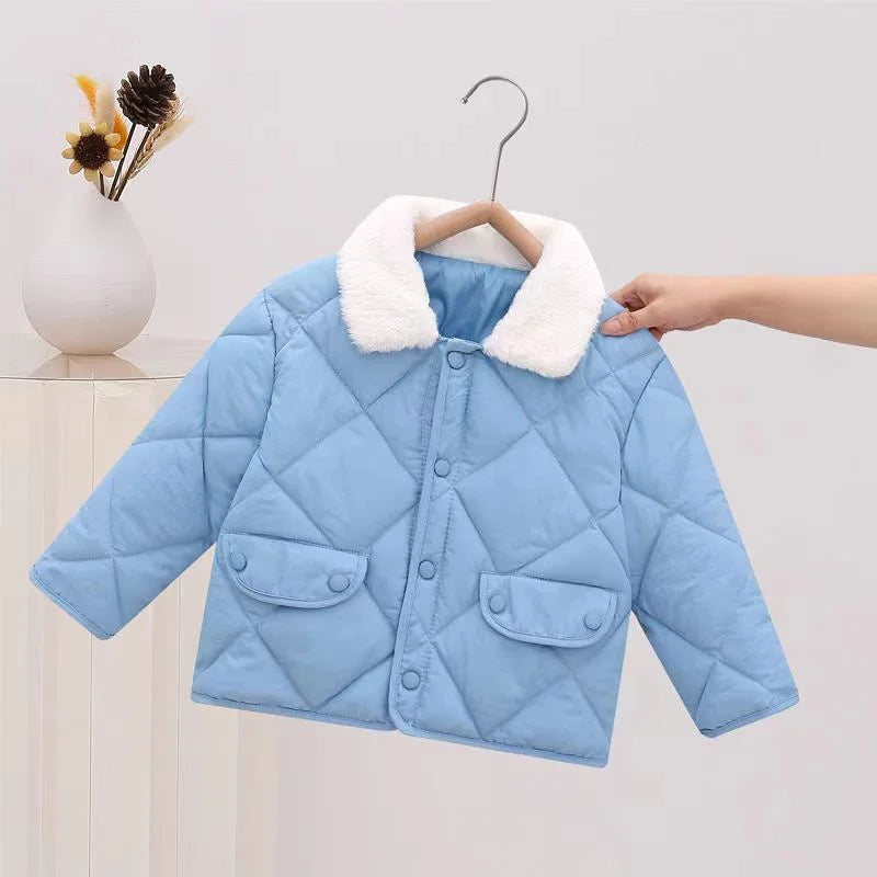 Pamela Baby Girl Winter Jackets Casual Solid Colors
