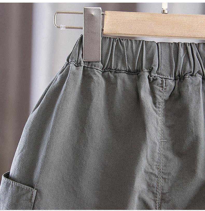 New Loose England Style Spliced Pocket Cotton Harem Wide Leg Trousers