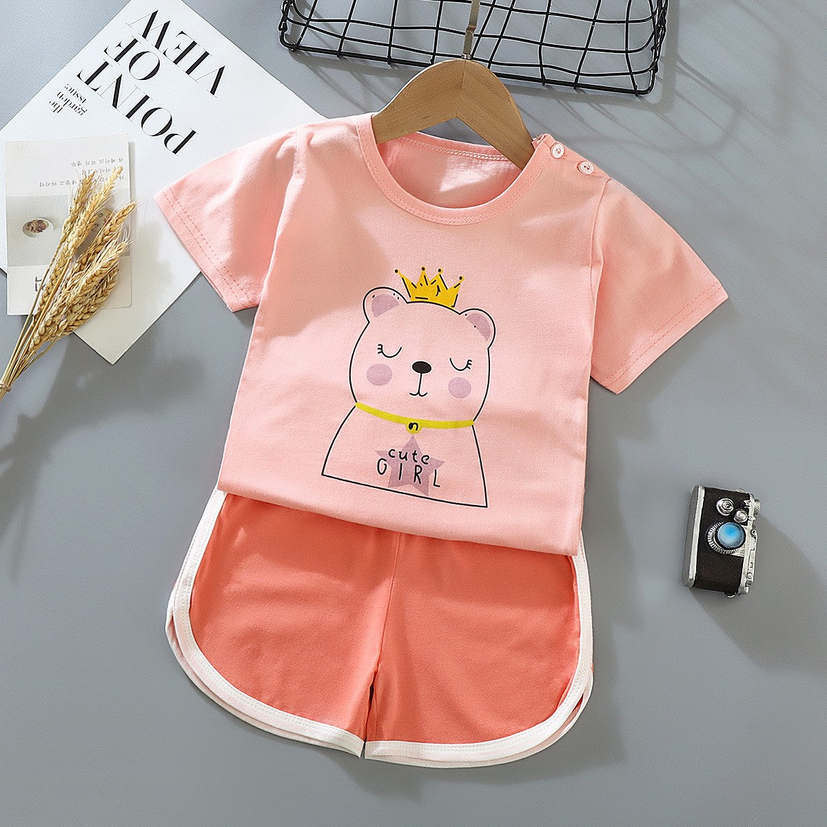 Steven Boys cartoon t-shirt and shorts set - GuGuTon