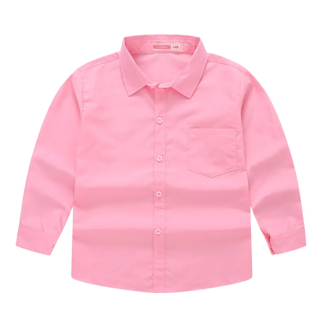 Renso Cotton Boy Long Sleeve Solid Shirt