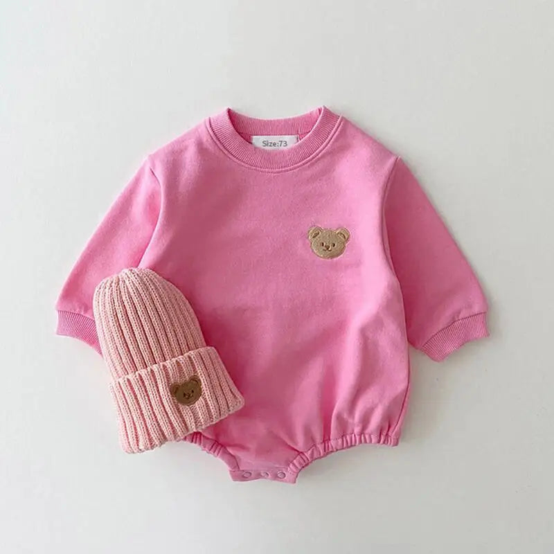 Neftaly Baby Long Sleeve Romper Girl Infant printed bear