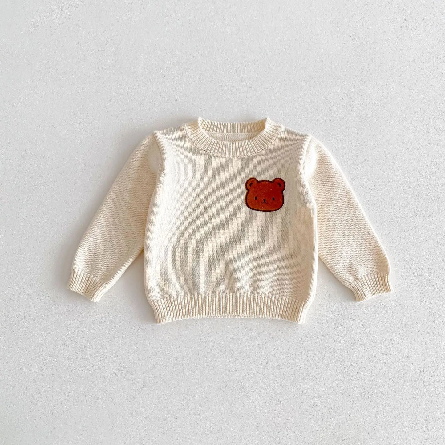 Ronny Cartoon Bear Patched Sweater