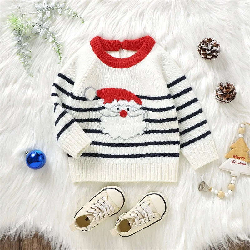 Leo Cute Baby Reindeer Knit Sweater
