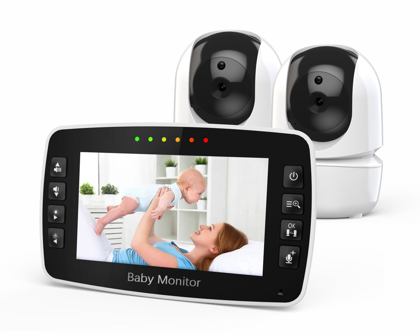 Baby Monitor 4.3 Inch Wireless With PTZ Camera High Security Night Vision - GuGuTon