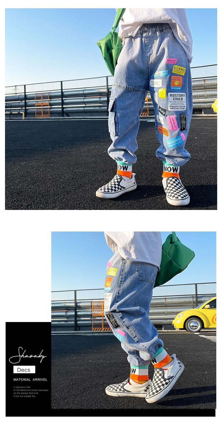 Vladi New Fashion Patchwork Teen Boy Clothes Kids Denim